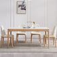 Rectangle Retro Modern Dining Table White Sintered Stone Top 4 Legs Fixed Table Clearhalo 'Dining Tables & Seating' 'Dining Tables' 'dining_table' 'furn' 'furn_dining_table' 'Furniture' 'Kitchen & Dining Furniture' 5632441