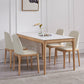 Rectangle Retro Modern Dining Table White Sintered Stone Top 4 Legs Fixed Table 63"L x 31.5"W x 29.5"H Without Chairs Clearhalo 'Dining Tables & Seating' 'Dining Tables' 'dining_table' 'furn' 'furn_dining_table' 'Furniture' 'Kitchen & Dining Furniture' 5632442