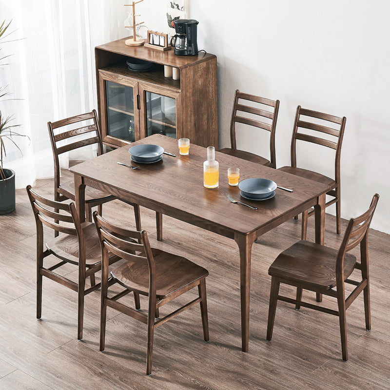 Table du site de salle à manger rectangle Simplicité Table en bois massif de style solide avec 4 pieds