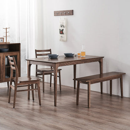 Table du site de salle à manger rectangle Simplicité Table en bois massif de style solide avec 4 pieds