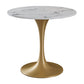 Round Sintered Stone Dining Table Traditional Luxury Tulip Table with Gold Frame 27.6"L x 27.6"W x 29.5"H Without Chairs Clearhalo 'Dining Tables & Seating' 'Dining Tables' 'dining_table' 'furn' 'furn_dining_table' 'Furniture' 'Kitchen & Dining Furniture' 5632468