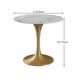 Round Sintered Stone Dining Table Traditional Luxury Tulip Table with Gold Frame Clearhalo 'Dining Tables & Seating' 'Dining Tables' 'dining_table' 'furn' 'furn_dining_table' 'Furniture' 'Kitchen & Dining Furniture' 5632478