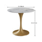 Round Sintered Stone Dining Table Traditional Luxury Tulip Table with Gold Frame Clearhalo 'Dining Tables & Seating' 'Dining Tables' 'dining_table' 'furn' 'furn_dining_table' 'Furniture' 'Kitchen & Dining Furniture' 5632479
