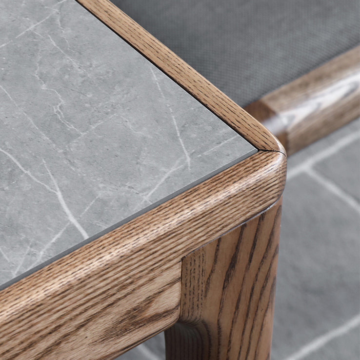 木製のベースと4本の脚を備えた中世のモダンな焼結さた石のテーブル長方形のテーブル