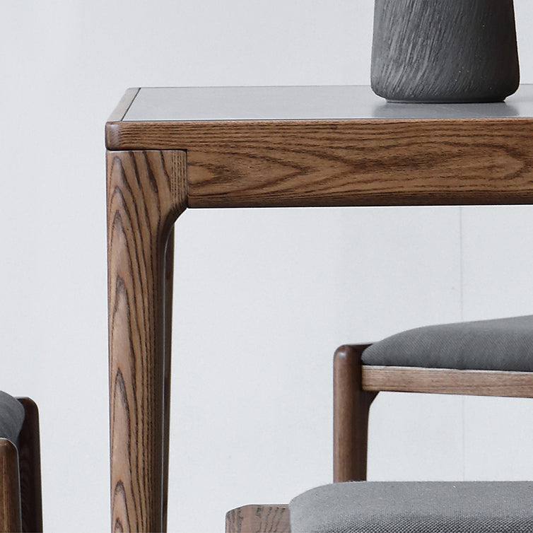 木製のベースと4本の脚を備えた中世のモダンな焼結さた石のテーブル長方形のテーブル