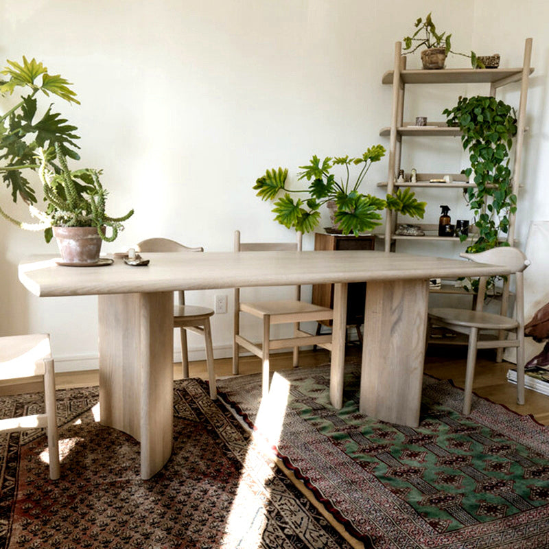 Rettangolo tavolo da pranzo moderno tavolo in legno fisso tavolo fisso di legno massiccio