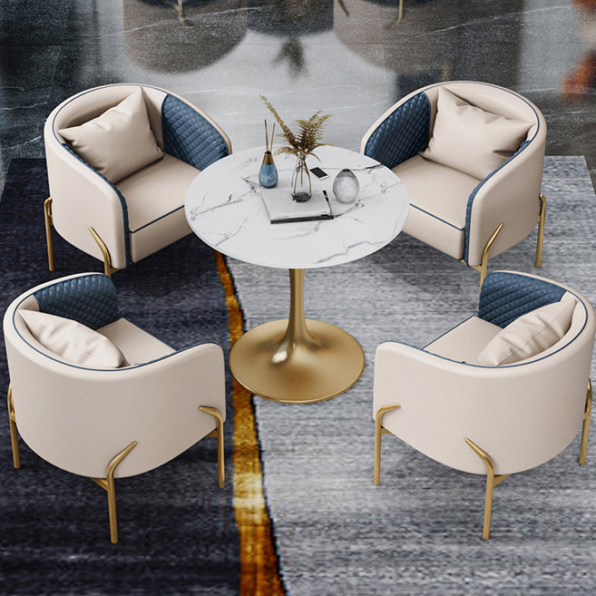 Table à manger blanche en pierre péout