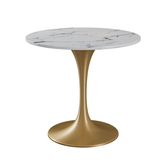 Sintered Stone White Dining Table Luxury Tulip Base Table for Dining Room Without Chairs