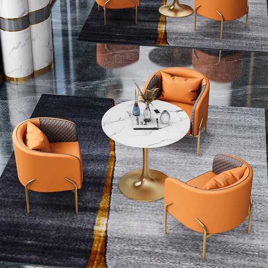 焼結された石の白いダイニングテーブルダイニングルーム用の豪華なチューリップベーステーブル