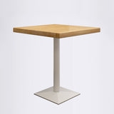 金属工業用四角いダイニングテーブルパインウッドトップテーブル付き台座