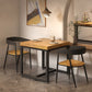 Metal Industrial Square Dining Table Pine Solid Wood Top Table with Trestle Base 31.5"L x 31.5"W x 29.5"H Without Chairs Clearhalo 'Dining Tables & Seating' 'Dining Tables' 'dining_table' 'furn' 'furn_dining_table' 'Furniture' 'Kitchen & Dining Furniture' 5632587