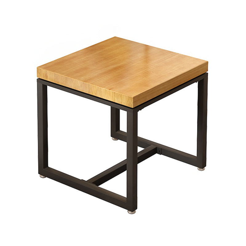 Metal Industrial Square Dining Table Pine Solid Wood Top Table with Trestle Base Without Chairs Clearhalo 'Dining Tables & Seating' 'Dining Tables' 'dining_table' 'furn' 'furn_dining_table' 'Furniture' 'Kitchen & Dining Furniture' 5632591
