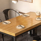 Metal Industrial Square Dining Table Pine Solid Wood Top Table with Trestle Base Clearhalo 'Dining Tables & Seating' 'Dining Tables' 'dining_table' 'furn' 'furn_dining_table' 'Furniture' 'Kitchen & Dining Furniture' 5632594