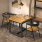 Metal Industrial Square Dining Table Pine Solid Wood Top Table with Trestle Base Clearhalo 'Dining Tables & Seating' 'Dining Tables' 'dining_table' 'furn' 'furn_dining_table' 'Furniture' 'Kitchen & Dining Furniture' 5632595