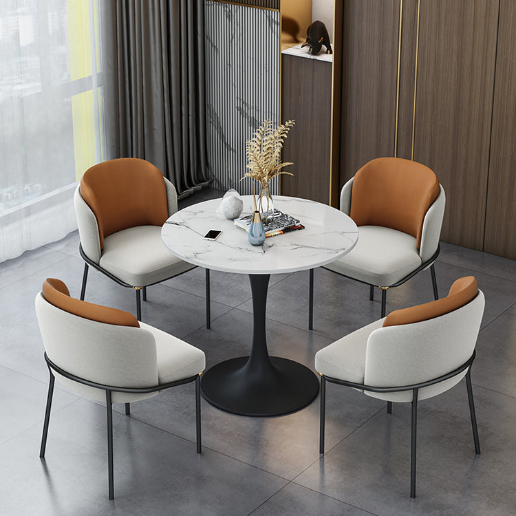 Modern Round Dining Table Sintered Stone Table with Tulip Base Clearhalo 'Dining Tables & Seating' 'Dining Tables' 'dining_table' 'furn' 'furn_dining_table' 'Furniture' 'Kitchen & Dining Furniture' 5632615