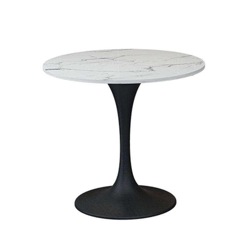 Modern Round Dining Table Sintered Stone Table with Tulip Base 27.6"L x 27.6"W x 29.5"H Without Chairs Clearhalo 'Dining Tables & Seating' 'Dining Tables' 'dining_table' 'furn' 'furn_dining_table' 'Furniture' 'Kitchen & Dining Furniture' 5632618