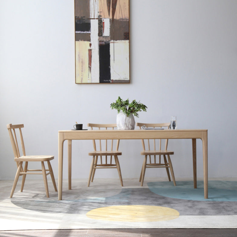 Table de bois de cendres moderne médiévale pour table rectangle de restaurant avec 4 jambes