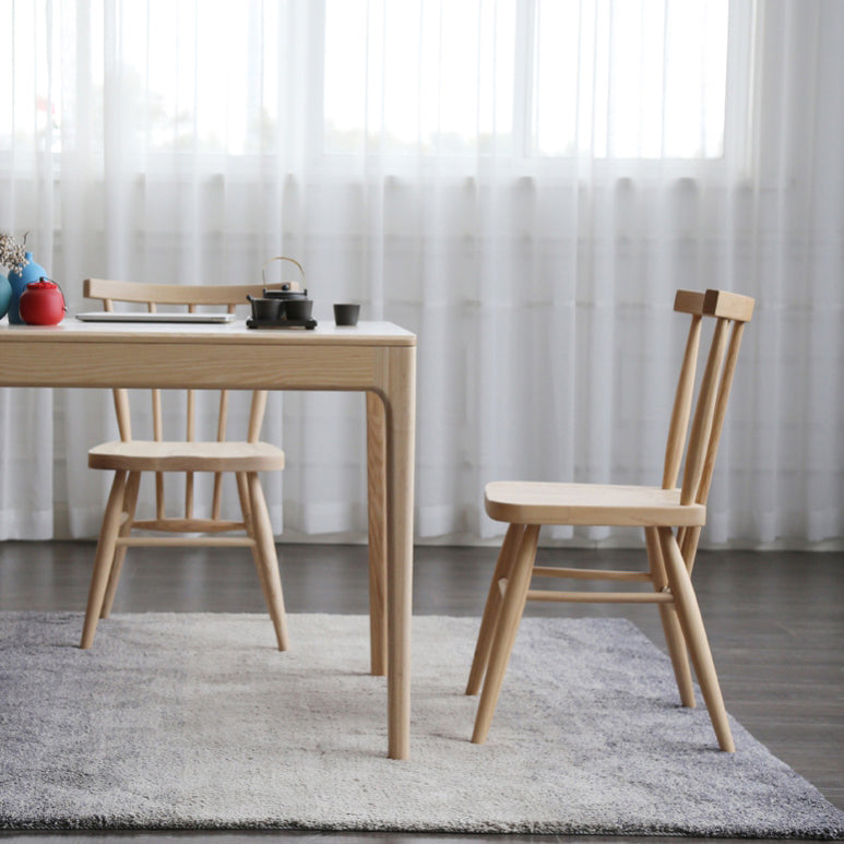 Table de bois de cendres moderne médiévale pour table rectangle de restaurant avec 4 jambes