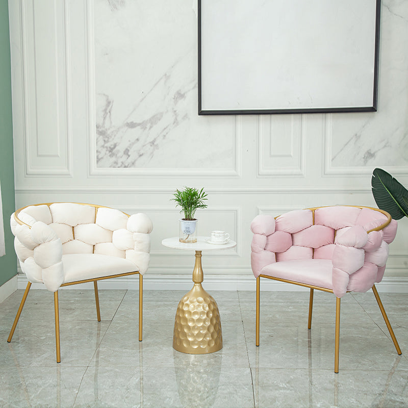 Glam Metal Dining Room Chair Velvet Dining Side Chair for Home Use Clearhalo 'Dining Chairs' 'Dining Tables & Seating' 'dining_chair' 'furn' 'furn_dining_chair' 'Furniture' 'Kitchen & Dining Furniture' 5632788