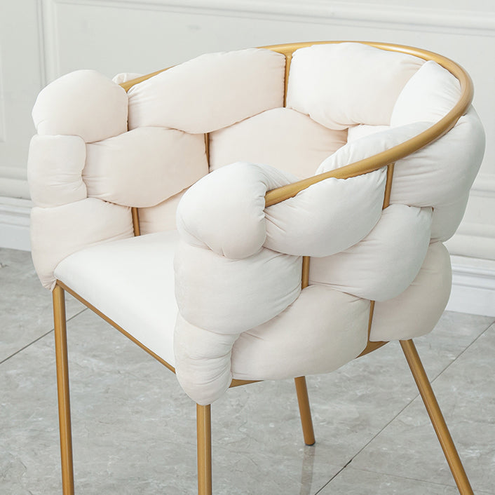 Glam Metal Dining Room Chair Velvet Dining Side Chair for Home Use Clearhalo 'Dining Chairs' 'Dining Tables & Seating' 'dining_chair' 'furn' 'furn_dining_chair' 'Furniture' 'Kitchen & Dining Furniture' 5632794