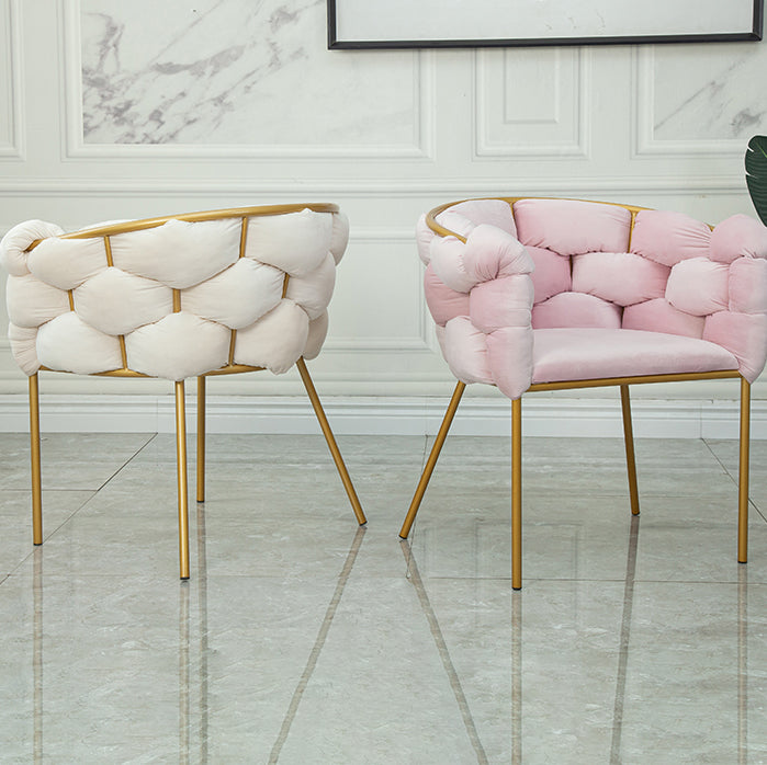 Glam Metal Dining Room Chair Velvet Dining Side Chair for Home Use Clearhalo 'Dining Chairs' 'Dining Tables & Seating' 'dining_chair' 'furn' 'furn_dining_chair' 'Furniture' 'Kitchen & Dining Furniture' 5632799