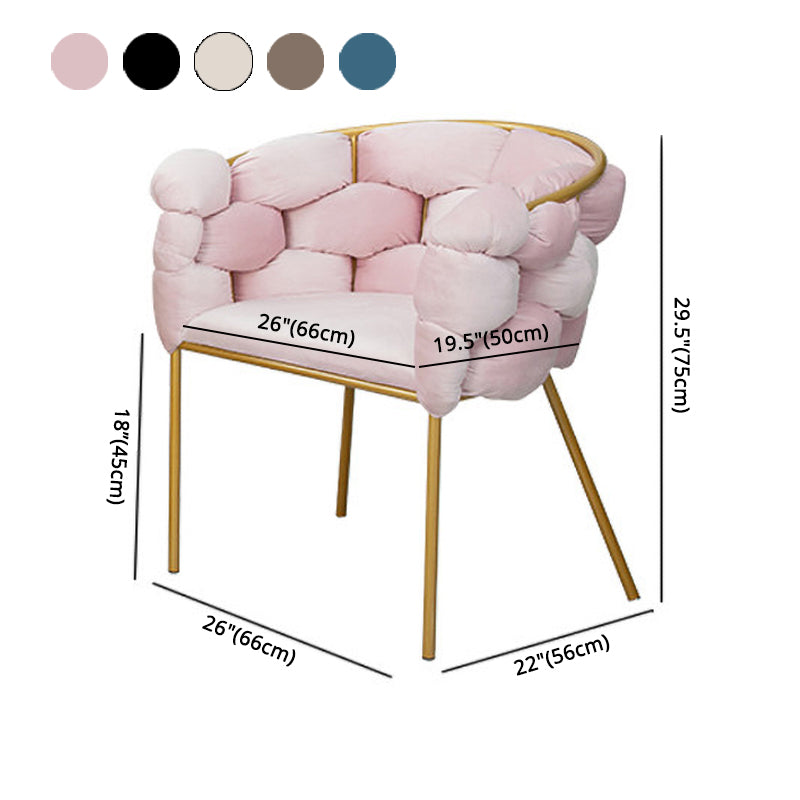 Glam Metal Dining Room Chair Velvet Dining Side Chair for Home Use Clearhalo 'Dining Chairs' 'Dining Tables & Seating' 'dining_chair' 'furn' 'furn_dining_chair' 'Furniture' 'Kitchen & Dining Furniture' 5632800