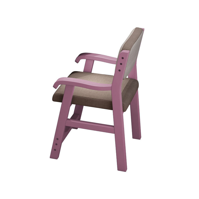 Contemporary Style Dining Wooden Chair Kitchen Open Back Arm Dining Chairs Pink 1 Piece Clearhalo 'Dining Chairs' 'Dining Tables & Seating' 'dining_chair' 'furn' 'furn_dining_chair' 'Furniture' 'Kitchen & Dining Furniture' 5632823