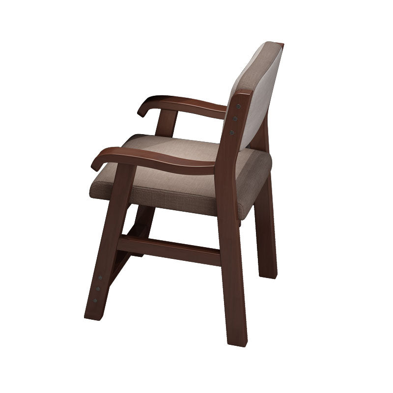 Contemporary Style Dining Wooden Chair Kitchen Open Back Arm Dining Chairs Walnut 1 Piece Clearhalo 'Dining Chairs' 'Dining Tables & Seating' 'dining_chair' 'furn' 'furn_dining_chair' 'Furniture' 'Kitchen & Dining Furniture' 5632825