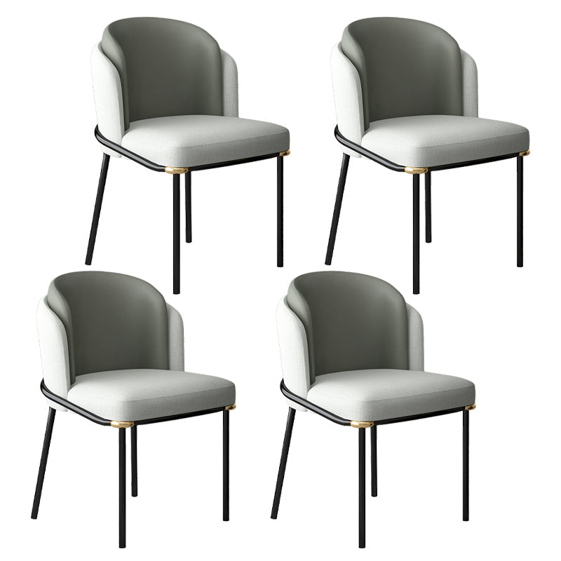 Metal Leg Dining Chair Modern Coffee Shop Parsons Dining Side Chair Light Gray 4 Piece Set Clearhalo 'Dining Chairs' 'Dining Tables & Seating' 'dining_chair' 'furn' 'furn_dining_chair' 'Furniture' 'Kitchen & Dining Furniture' 5632832