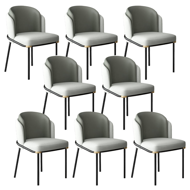 Metal Leg Dining Chair Modern Coffee Shop Parsons Dining Side Chair Light Gray 8 Piece Set Clearhalo 'Dining Chairs' 'Dining Tables & Seating' 'dining_chair' 'furn' 'furn_dining_chair' 'Furniture' 'Kitchen & Dining Furniture' 5632833