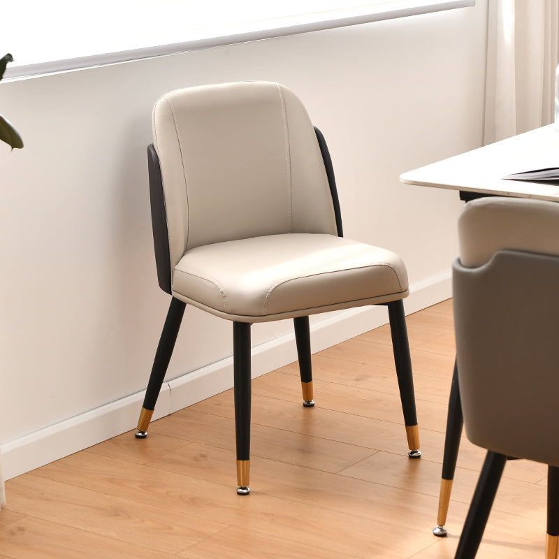 Glam Metal Dining Room Chair Parsons Armless Chairs for Restaurant Use