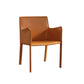 Solid Back Dining Chair Designer Style Dining Room Leather Arm Chair
