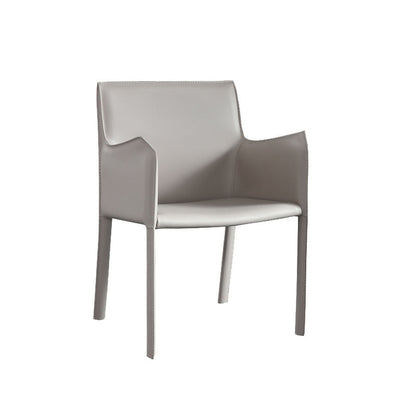Solid Back Dining Chair Designer Style Dining Room Leather Arm Chair