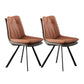 Leather Dining Side Chair Industrial Design Armless Solid Back Chairs
