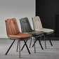 Leather Dining Side Chair Industrial Design Armless Solid Back Chairs