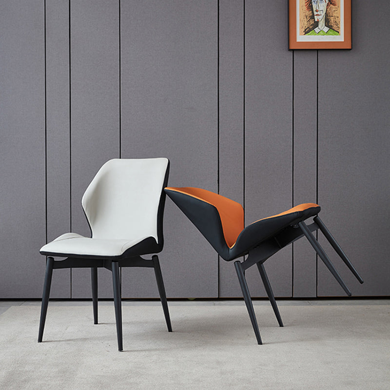 Sedie da pranzo in metallo in stile contemporaneo cucina laterale senza braccio