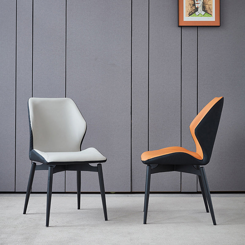 Sedie da pranzo in metallo in stile contemporaneo cucina laterale senza braccio