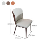 Contemporary Restaurant Leather Side Chair Brown Leg Wingback Dining Chair Clearhalo 'Dining Chairs' 'Dining Tables & Seating' 'dining_chair' 'furn' 'furn_dining_chair' 'Furniture' 'Kitchen & Dining Furniture' 5632939