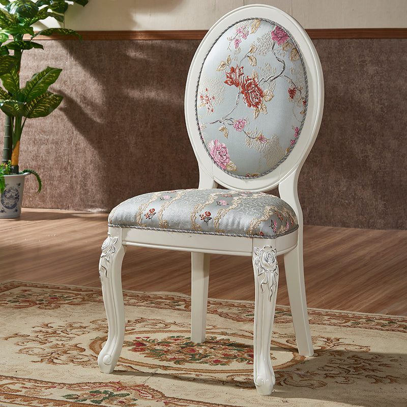 Victorian Style Kitchen Wooden Chair Dining Armless Side Chairs White 1 Piece Clearhalo 'Dining Chairs' 'Dining Tables & Seating' 'dining_chair' 'furn' 'furn_dining_chair' 'Furniture' 'Kitchen & Dining Furniture' 5632941