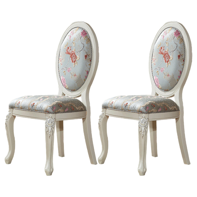 Victorian Style Kitchen Wooden Chair Dining Armless Side Chairs White 2 Piece Set Clearhalo 'Dining Chairs' 'Dining Tables & Seating' 'dining_chair' 'furn' 'furn_dining_chair' 'Furniture' 'Kitchen & Dining Furniture' 5632942