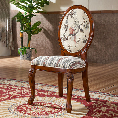 Victorian Style Kitchen Wooden Chair Dining Armless Side Chairs Brown 1 Piece Clearhalo 'Dining Chairs' 'Dining Tables & Seating' 'dining_chair' 'furn' 'furn_dining_chair' 'Furniture' 'Kitchen & Dining Furniture' 5632946