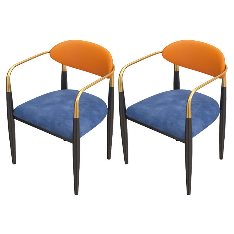 Contemporary Restaurant Upholstered Arm Chair Open Back Dining Chair