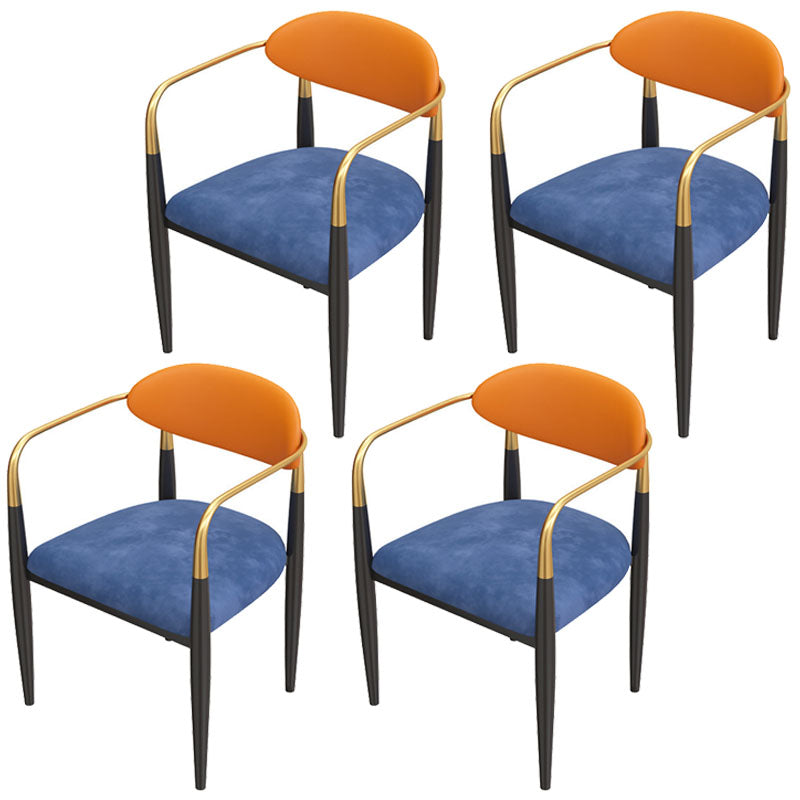 Contemporary Restaurant Upholstered Arm Chair Open Back Dining Chair