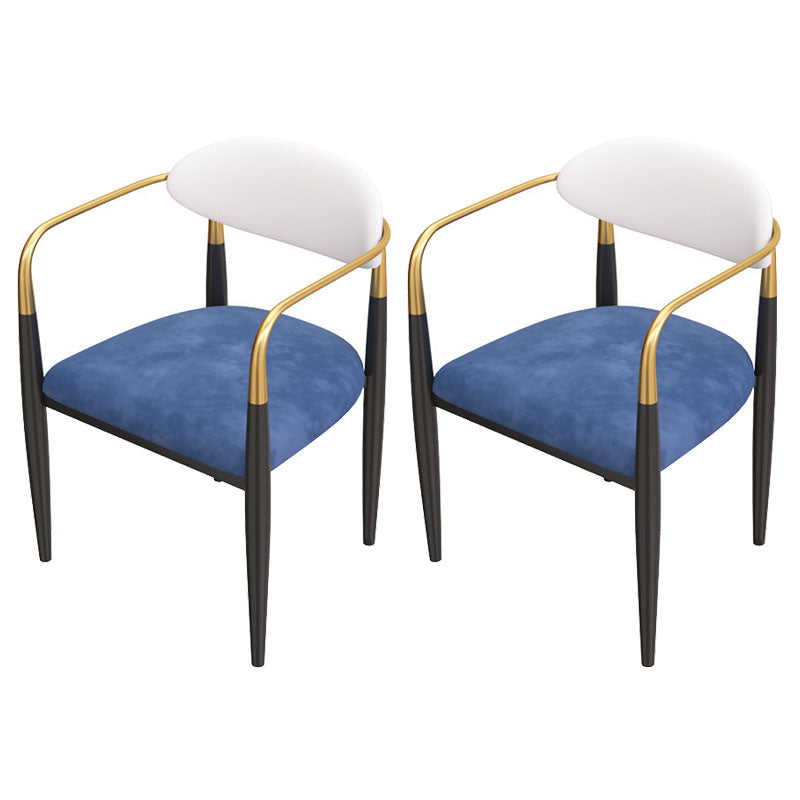 Contemporary Restaurant Upholstered Arm Chair Open Back Dining Chair