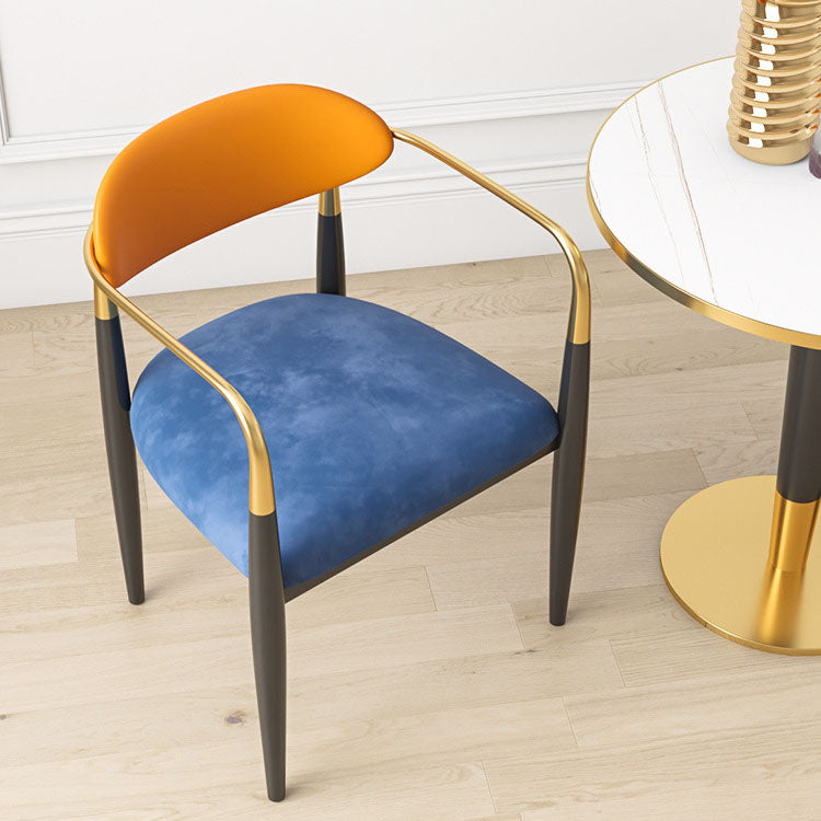 Contemporary Restaurant Upholstered Arm Chair Open Back Dining Chair