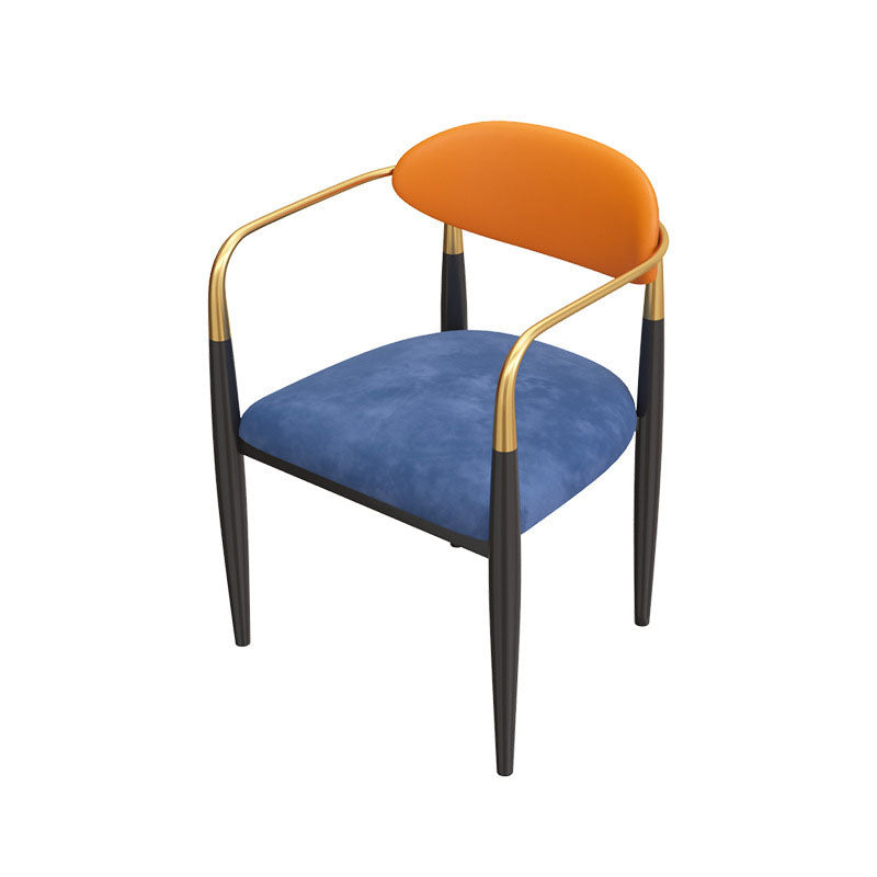 Contemporary Restaurant Upholstered Arm Chair Open Back Dining Chair