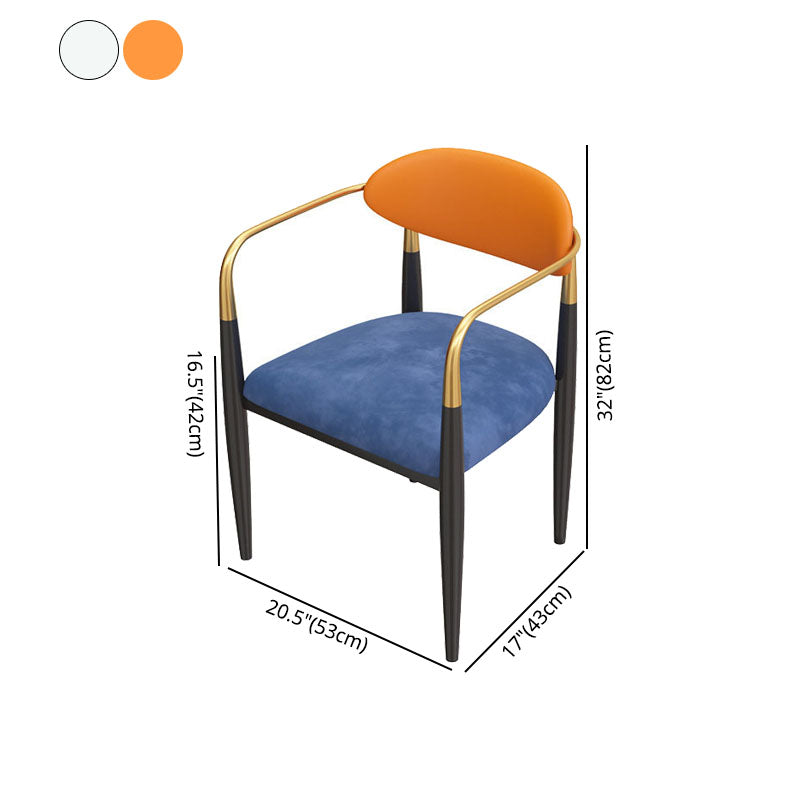 Contemporary Restaurant Upholstered Arm Chair Open Back Dining Chair