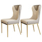 Glam Indoor Dining Chair Wingback Dining Room Chair with Metal  Legs