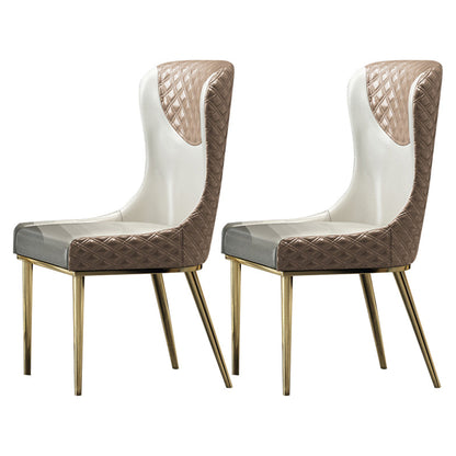 Glam Indoor Dining Chair Wingback Dining Room Chair with Metal  Legs