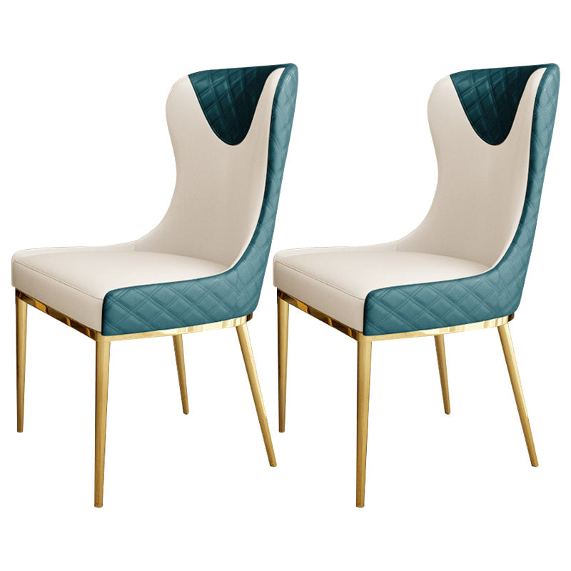 Glam Indoor Dining Chair Wingback Dining Room Chair with Metal  Legs